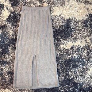 Free People Gray Ribbed Midi Skirt
